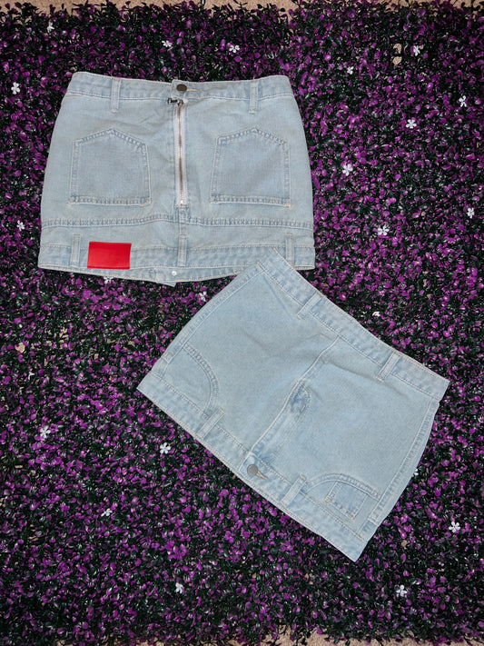 “Social Status” Denim Skirt