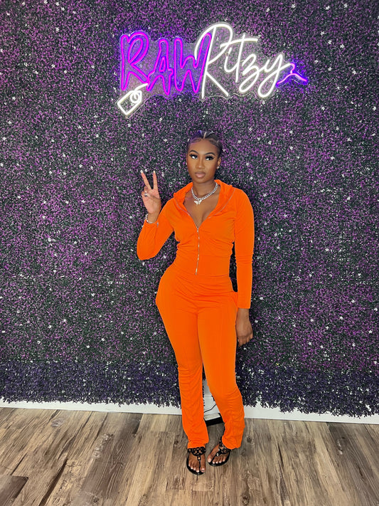 “On Point” Tracksuit Set - Orange